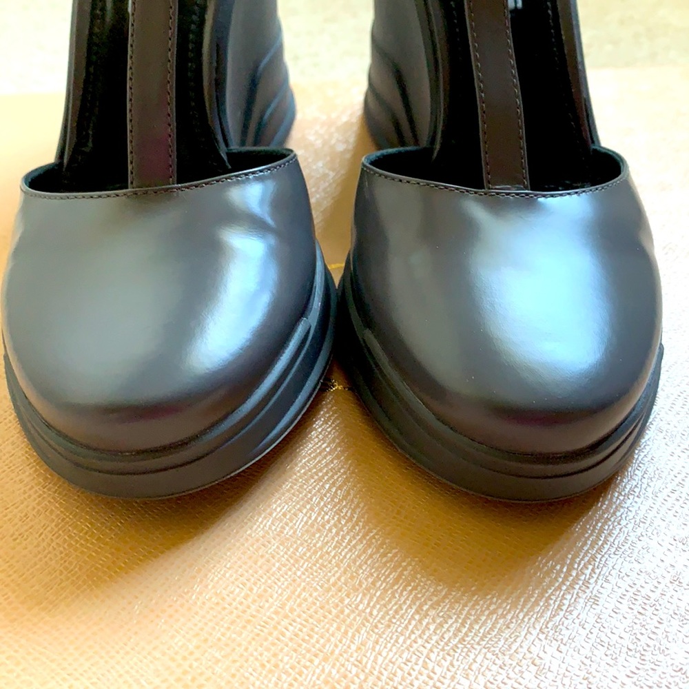 Prada wedge Mary Jane spazzolato leather Sz 39 - Picture 5 of 9